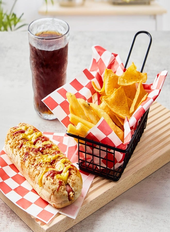 ZORRITA ورق تغليف الطعام ZORRITA، ٥٠٠ ورقة، أحمر وأبيض بنقشة مربعات، مقاس ١٢ × ١٢ بوصة، مقاوم للدهون، ورق تغليف كلاسيكي للسندويشات والهامبرغر والهوت دوغ والوجبات السريعة - Image 5