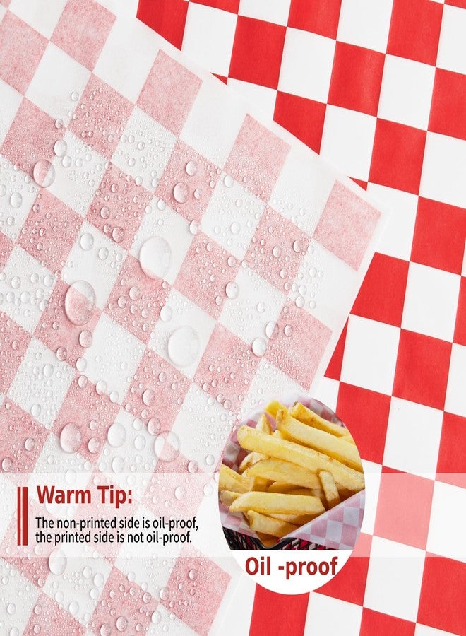 ZORRITA ورق تغليف الطعام ZORRITA، ٥٠٠ ورقة، أحمر وأبيض بنقشة مربعات، مقاس ١٢ × ١٢ بوصة، مقاوم للدهون، ورق تغليف كلاسيكي للسندويشات والهامبرغر والهوت دوغ والوجبات السريعة - Image 4
