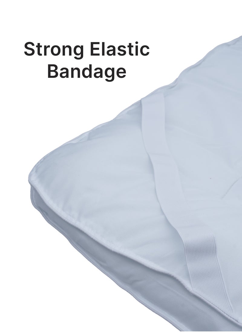 American Linen Mattress Topper | 650GSM Microfiber Filling | Size 200x200 cm | Experience Luxurious Comfort and Support | White  - Image 3