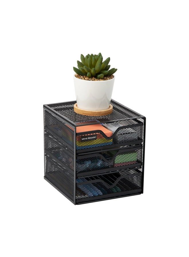 Mind Reader 3 Tier Drawer Organizer, Black - Image 4