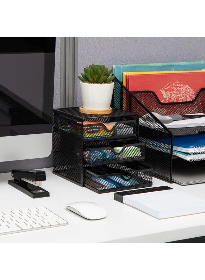 Mind Reader 3 Tier Drawer Organizer, Black - Image 2