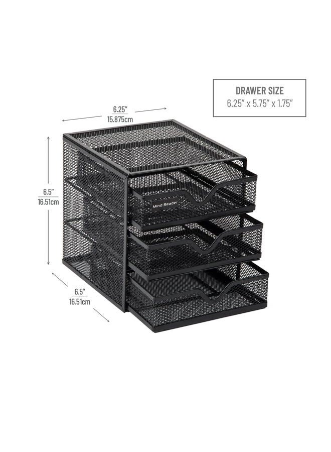 Mind Reader 3 Tier Drawer Organizer, Black - Image 3