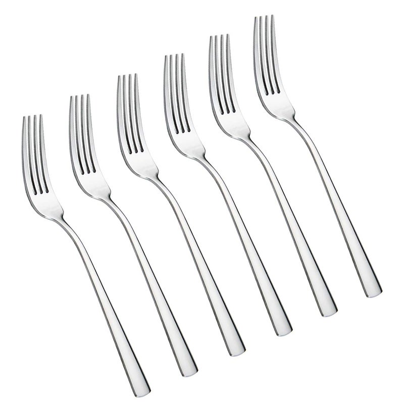 Faderic Dinner Forks Set  Table Forks  Flatware Forks Stainless Steel Mirror Polishing  8-Inch (Silver  6Pcs-Square Handle) - Image 1