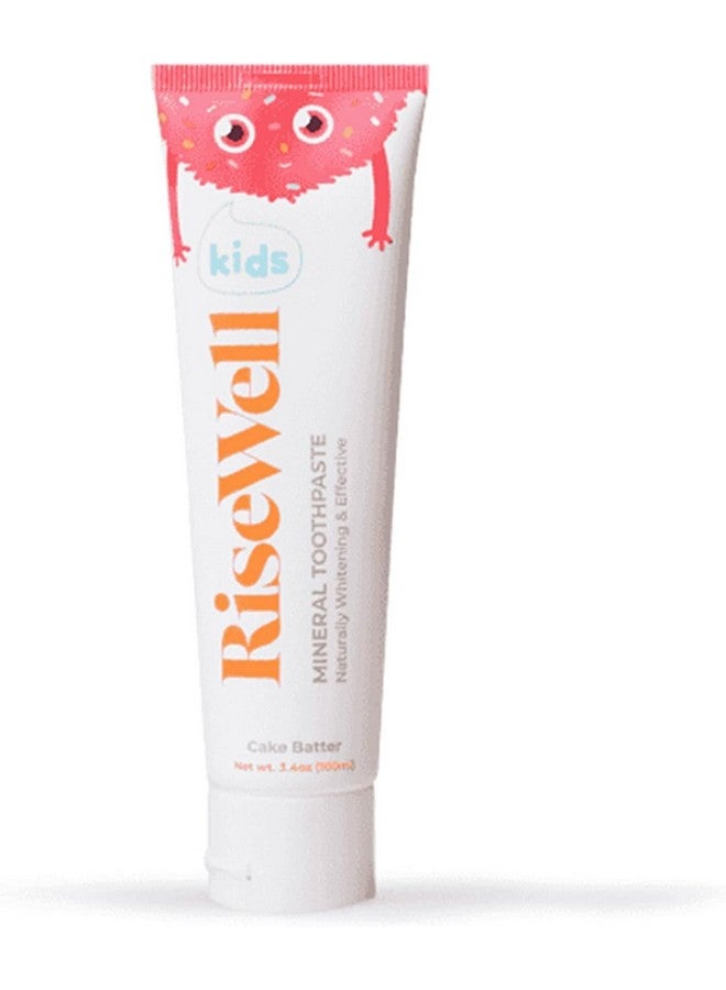 RiseWell Kids Mineral Toothpaste - Hydroxyapatite Kids Toothpaste - Safe to Swallow, No Added Fluoride and All Natural - Cake Batter Flavor, 3.4 Oz - Image 1