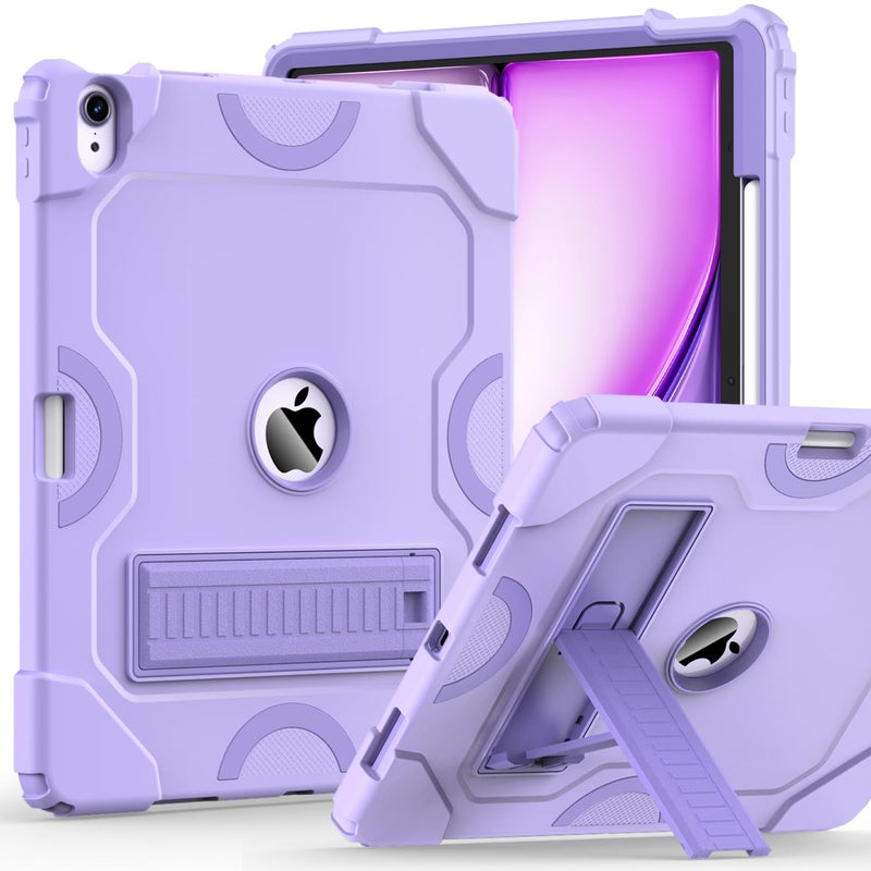 Cantis Case for iPad Air 13 Inch (M4) 2026/ (M3) 2025/ (M2) 2024 with Pencil Holder, Heavy Duty Shockproof Case for i Pad Air 13" Supports Pencil Pro and Pencil (USB-C), Purple+Purple - Image 1