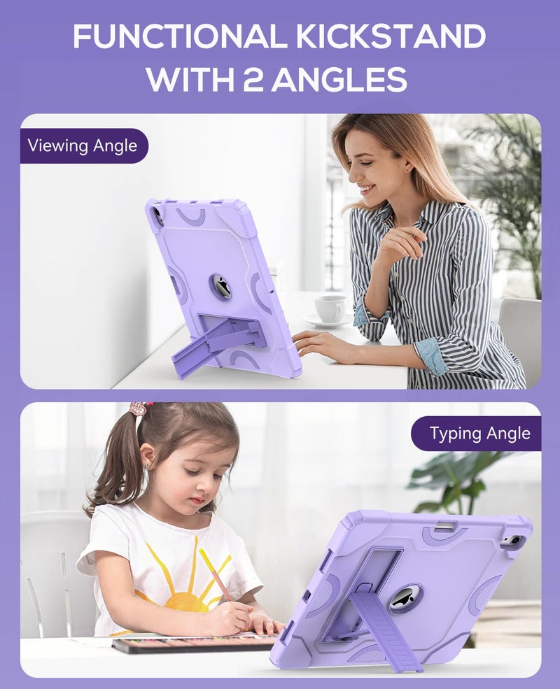 Cantis Case for iPad Air 13 Inch (M4) 2026/ (M3) 2025/ (M2) 2024 with Pencil Holder, Heavy Duty Shockproof Case for i Pad Air 13" Supports Pencil Pro and Pencil (USB-C), Purple+Purple - Image 3