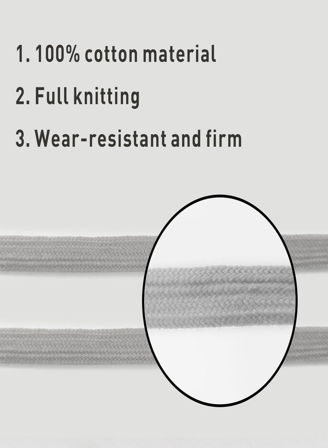 UamGlsob 2 Pairs Soccer Shoe Laces for Samba Soccer Sneakers, 5/16"(8mm) Flat Cotton Shoelaces Replacement Shoe Strings (Grey, 54"/140cm) - Image 3