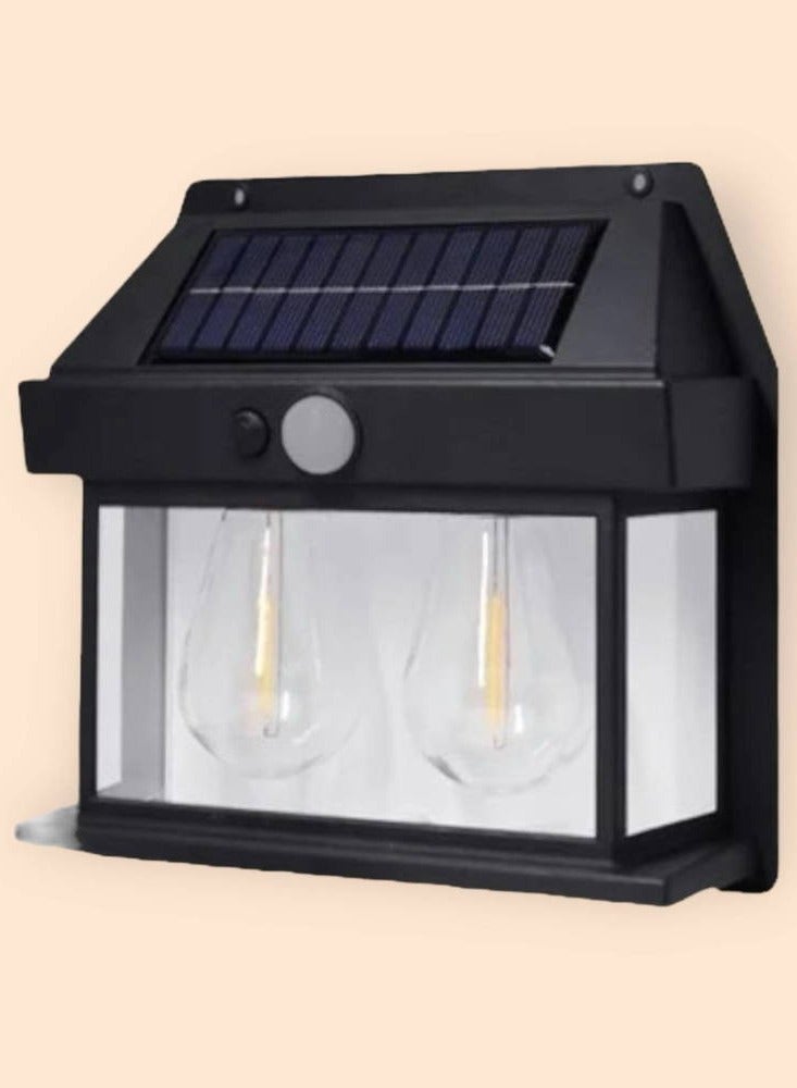 ELTRAZONE Solar Sensor Wall Light – Dual Bulb Outdoor Lighting for Enhanced Security and Illumination - Image 1