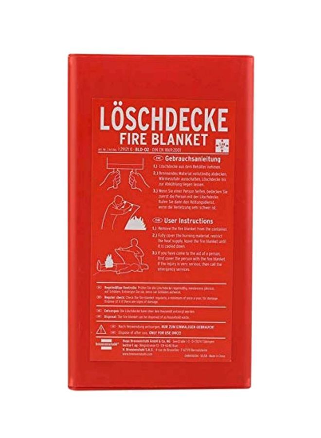 NIBEMINENT Loschdecke Fire Blanket Red 120x120centimeter  - Image 1
