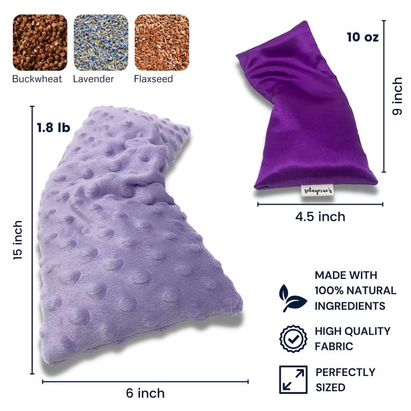 Solayman Tech Microwavable Heat Pad & Eye Pillow - Gift Set - Lavender Scented Eye Pillow & Microwave Heating Pad Great Gifts for Women, Mom to Be Gift- Aromatherapy Sleeping Eye Mask for Yoga Headache Pain Relief - Image 3