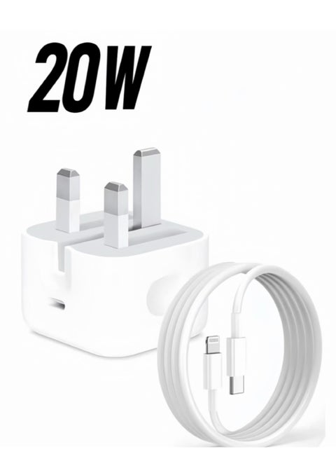 iPhone 20W Fast Charger | USB C Wall Fast Charger with USB C to Lightning Cable Compatible with iPhone 14/14 Pro/14 Pro Max/13/12/SE2020/11/XR/XS Max/X/iPad