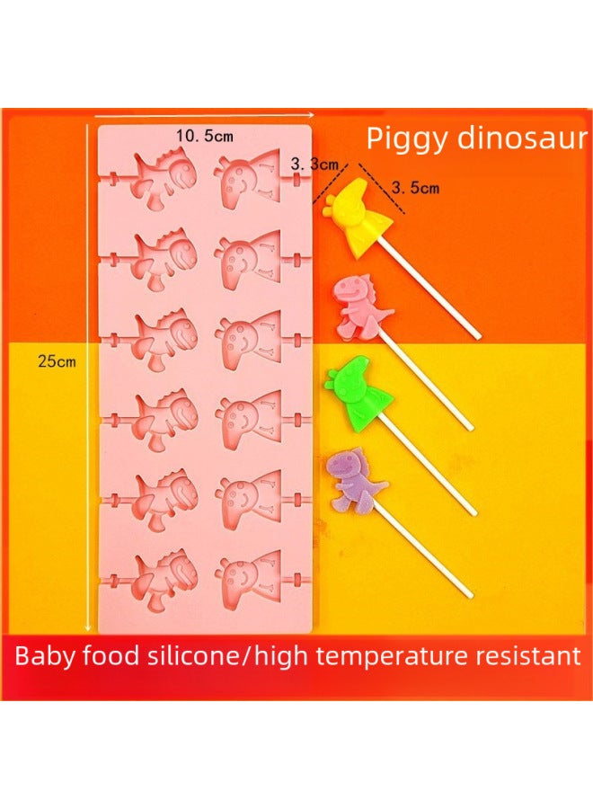 Food-grade Silicone Candy Stick Mold Home Use Diy Self-made Candy Cheese Stick Mold 12-piece Set Daily Use Kitchen Utensils-Color:8 Even Rabbit Egg ] - Image 4
