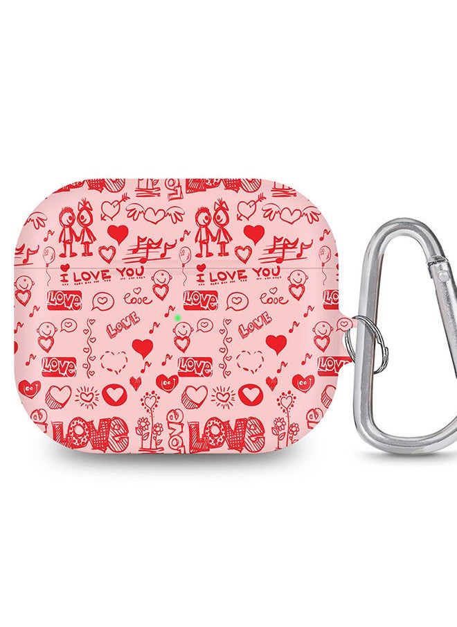 Stylizedd - StylePods Case for Airpods 3rd Gen Case With Anti-Lost Keychain - Love Doodle - Image 1