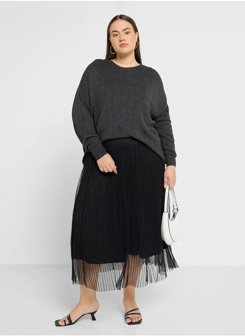 Only Carmakoma Textured Mesh Skirt