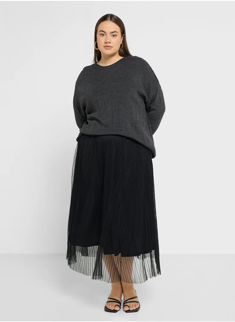 اونلي كارماكوما Textured Mesh Skirt