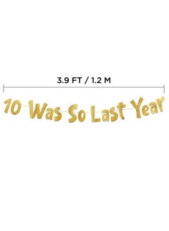 Sterling James Co. 11Th Birthday Gold Glitter Banner Happy 11Th Birthday Party Decorations Supplies And Favors 11Th Wedding Anniversary Decorations  - Image 3