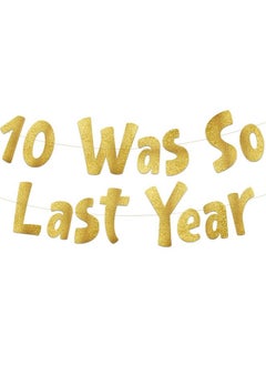 Sterling James Co. 11Th Birthday Gold Glitter Banner Happy 11Th Birthday Party Decorations Supplies And Favors 11Th Wedding Anniversary Decorations  - Image 1