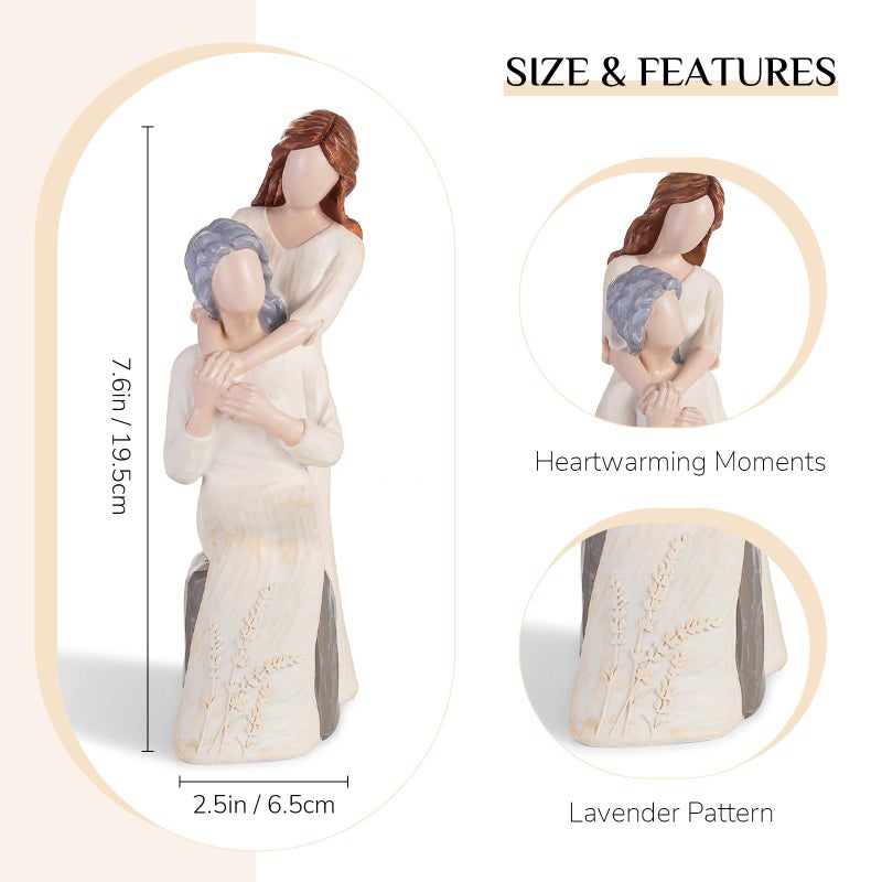 Storieme Gifts for Mom Birthday from Daughter: Hand-Painted Mother Daughter Resin Figuriens Statue - Unique Mothers Day for Women - Image 3