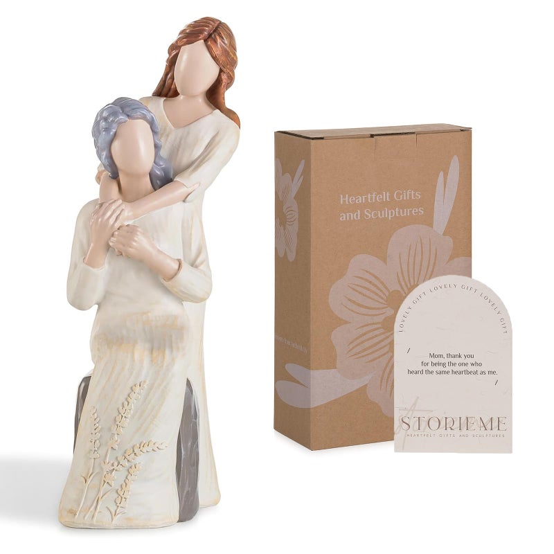 Storieme Gifts for Mom Birthday from Daughter: Hand-Painted Mother Daughter Resin Figuriens Statue - Unique Mothers Day for Women - Image 1