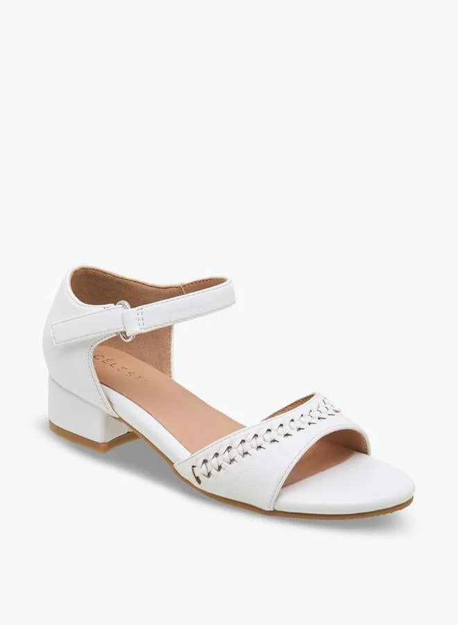 سيليست Girls Braided Block Heel Sandals