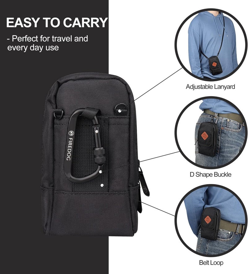 FIREDOG Smell Proof Bag, Odor Proof Pouch Dog Tested Mini Stash Crossbody Bags for Travel Storage (Black) - Image 5