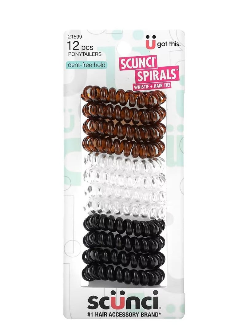 Scunci Ponytailers Dent-Free Hold Assorted Colors 12 Pieces - Image 1