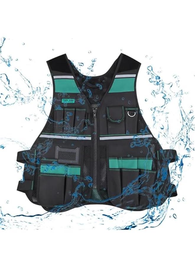 Electrician Tool Vest Multi Pocket Waterproof Heavy Duty Convenient Vest Styles Tool Bag Storage Bag Holder for Construction  - Image 5