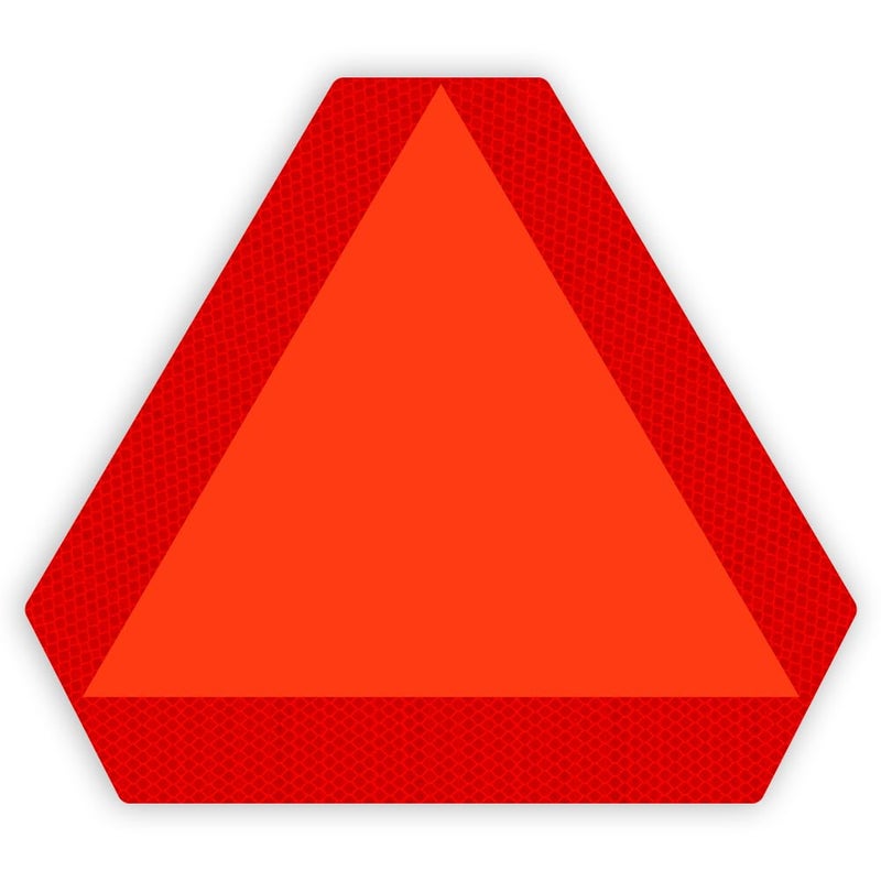 IGNIXIA Pack of 02 Slow Moving Vehicle Sign PVC Vinyl Decal Slow Moving Vehicle Triangle Sticker 14x 16 Inches Orange Base with Reflective Border UTV Safety Triangle Signs 1
