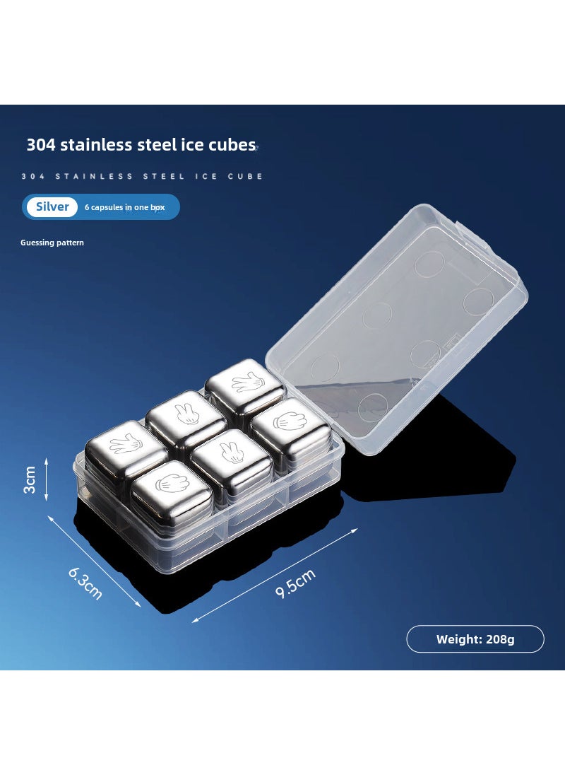 Generic Stainless Steel Whiskey Ice Stones Set 6 pack/guessing game pattern 
