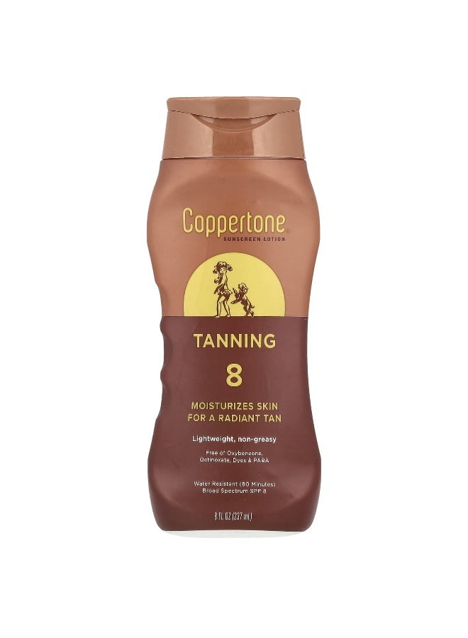 Coppertone كوبرتون، تانينغ، لوشن واقي من الشمس، SPF 8، 8 أونصة سائلة (237 مل) - Image 1