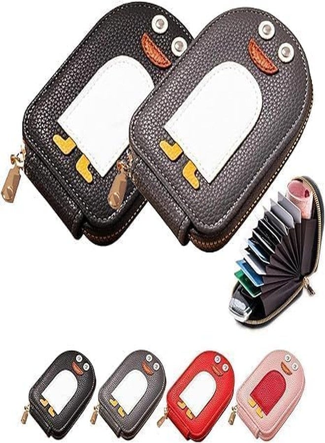 ZURITY Store Cute Penguin PU Credit Card Coin Wallet, Leather Zipper Wallet, Portable Penguin Card Holders, Creative Accordion Card Wallet,(Pack of 1) - Image 1