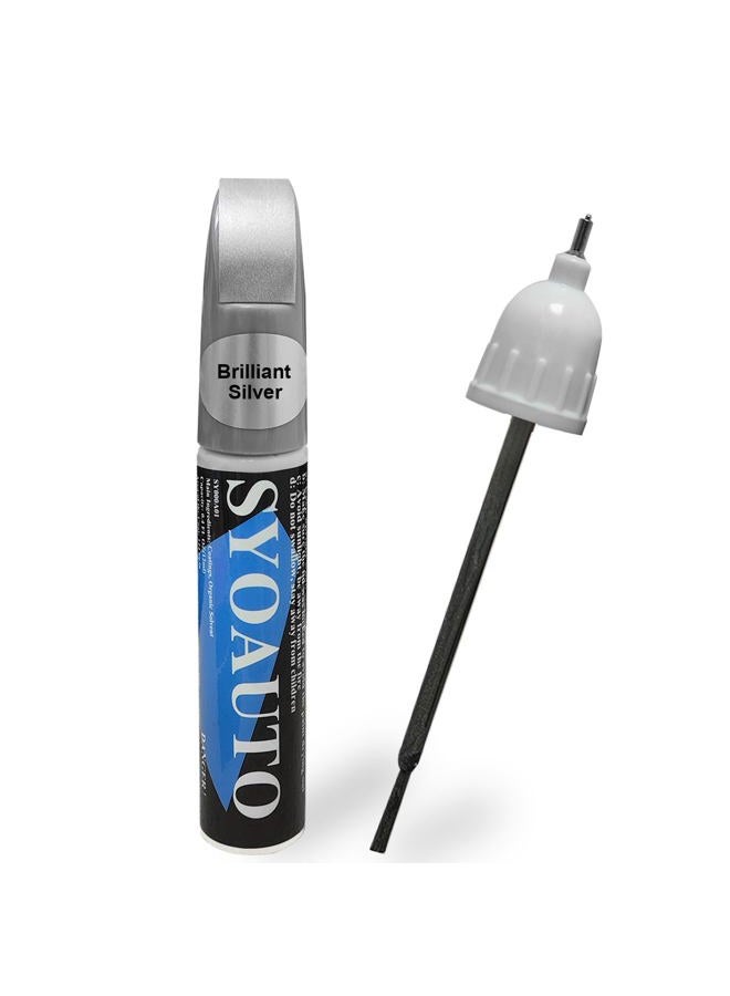 SYOAUTO Brilliant Silver K23 Touch Up Paint Fit for Nissan Auto Touch up Paint Scratch Repair Automotive Paint Scratch Remover 2 in 1 Brilliant Silver - Image 1