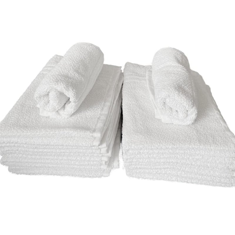 COTFLEX Hand and Face Towel, White, Pure Cotton (Pack of 12) - Image 1
