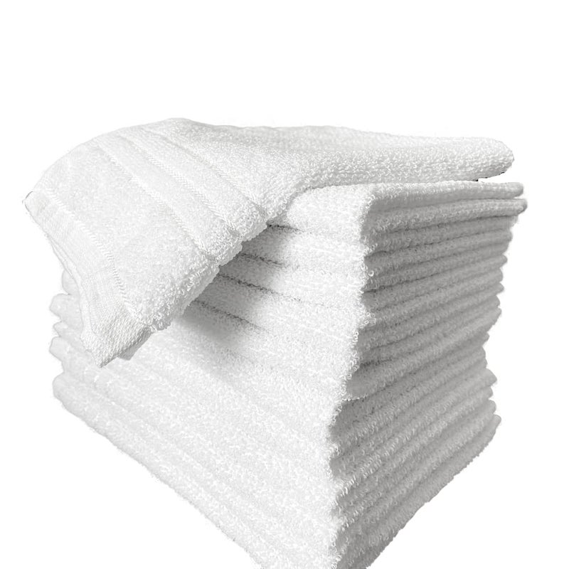 COTFLEX Hand and Face Towel, White, Pure Cotton (Pack of 12) - Image 3