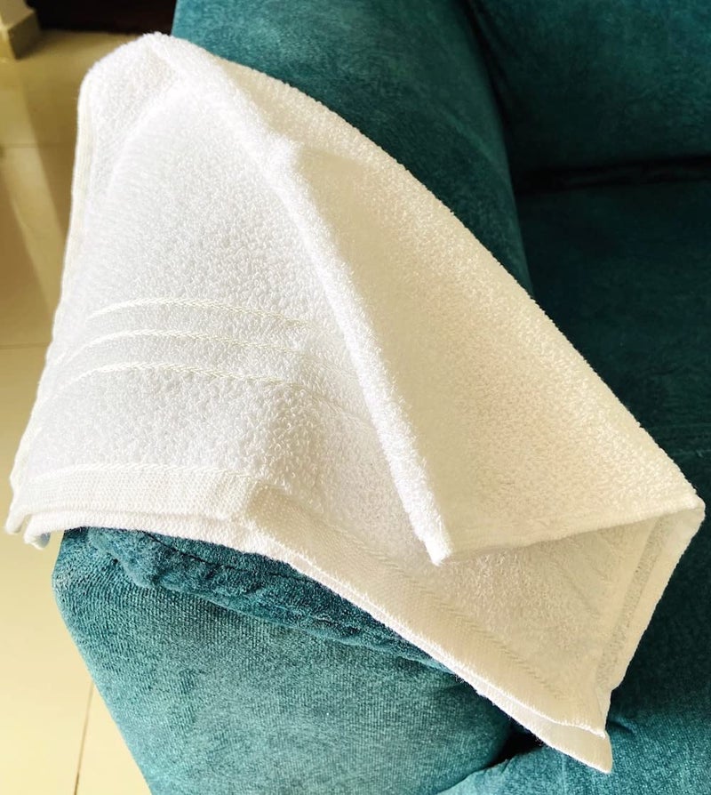 COTFLEX Hand and Face Towel, White, Pure Cotton (Pack of 12) - Image 2