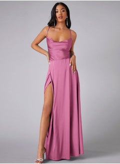 New Women's Slim Slim Fit Open Back Strap Waist Wrap Dress Long Dress