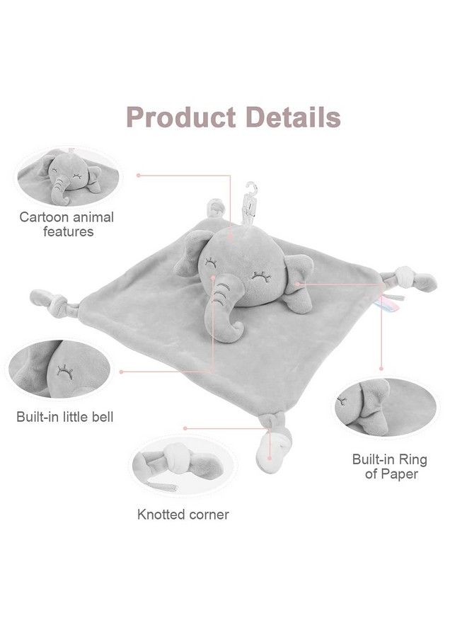 Vicloon Baby Security Blanket Elephant Security Blanket For Babies Soft Blanket For Baby Boys And Girls Baby Snuggle Toy Baby Elephant Stuffed Animal(Grey)  - Image 5
