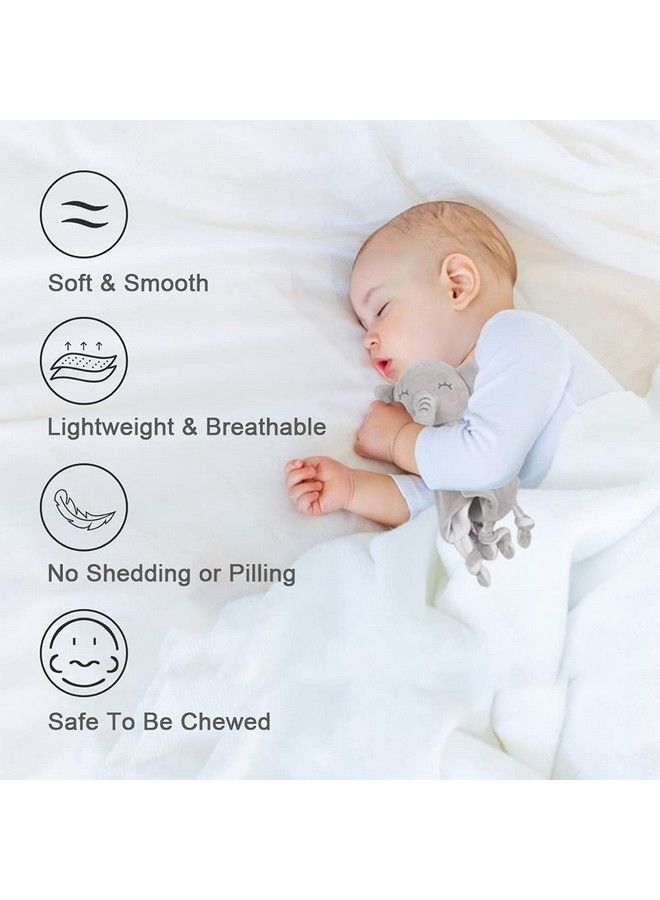 Vicloon Baby Security Blanket Elephant Security Blanket For Babies Soft Blanket For Baby Boys And Girls Baby Snuggle Toy Baby Elephant Stuffed Animal(Grey)  - Image 4