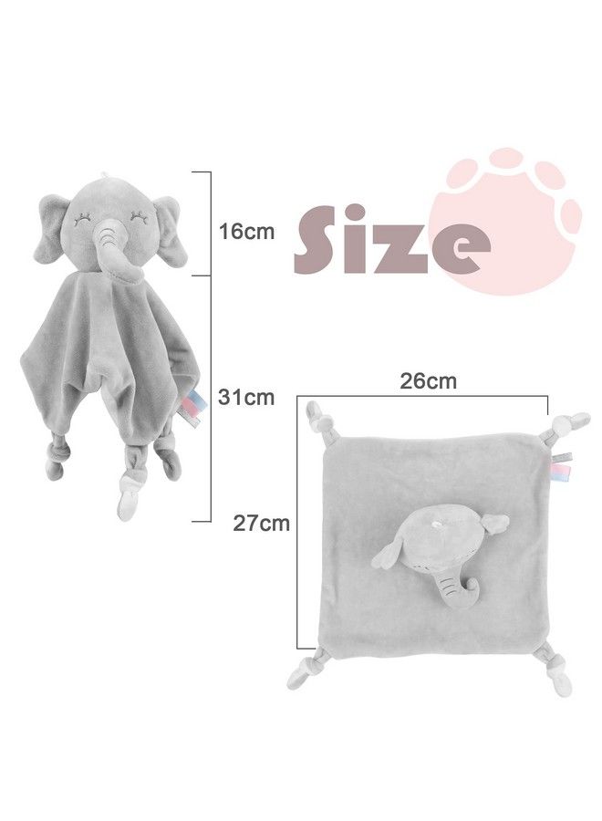 Vicloon Baby Security Blanket Elephant Security Blanket For Babies Soft Blanket For Baby Boys And Girls Baby Snuggle Toy Baby Elephant Stuffed Animal(Grey)  - Image 3