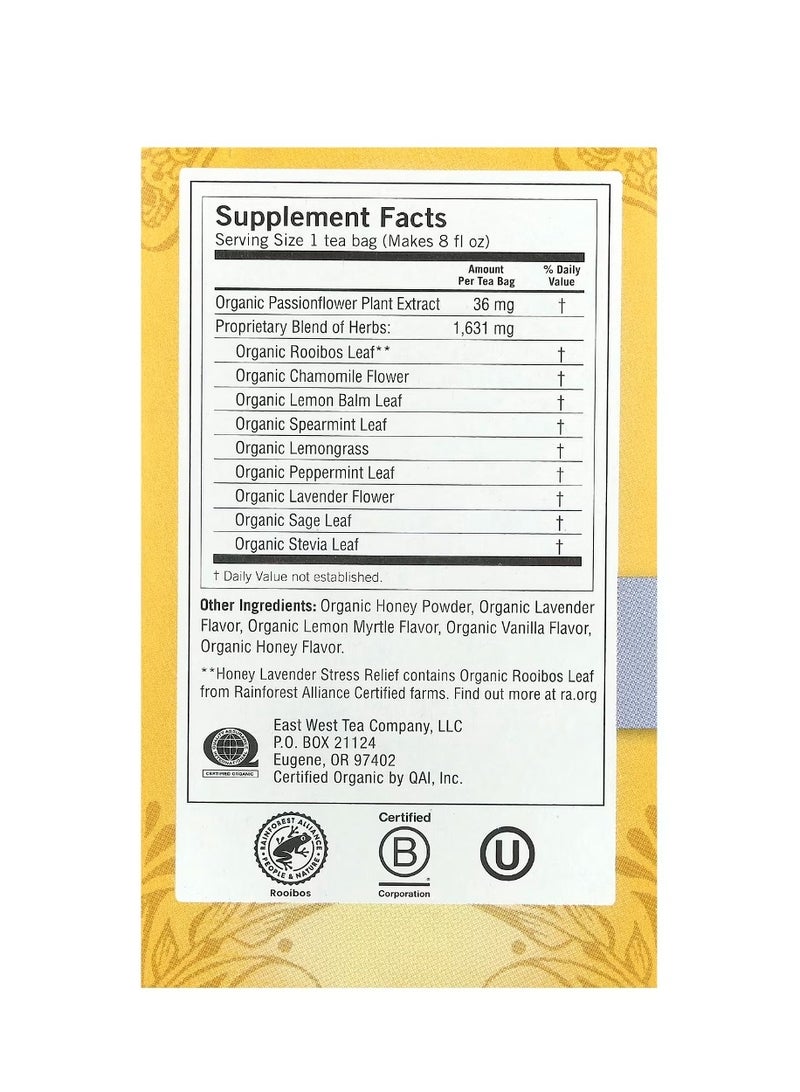 يوغي تخفيف التوتر بالعسل واللافندر والخالي من الكافيين 16 كيس شاي 1.02 أونصة (29 جم) - Image 2