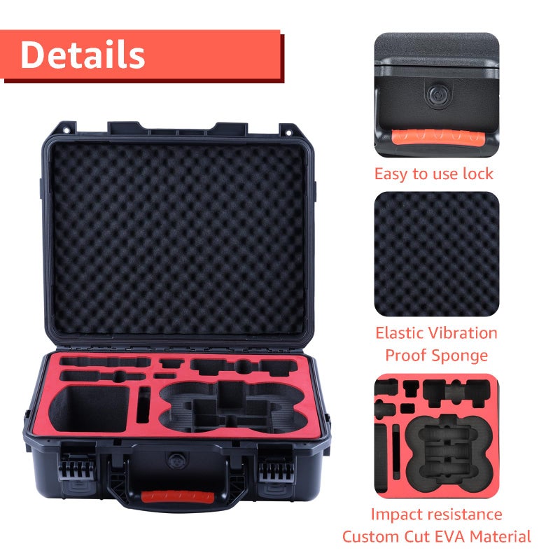 Drogear Waterproof Hard Case for DJI Avata 2 Fly More Combo | Fits DJI Goggles 3 (Not for Goggles N3)/ RC Motion 3 / FPV Remote Controller 3 and Accessories | Up to 8 Batteries | Shockproof, Dustproof - Image 3