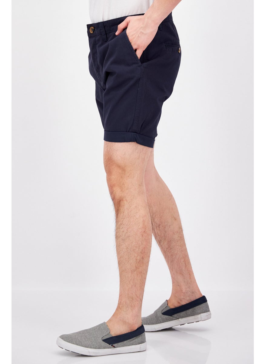 Threadbare Men Solid Chino Short, Navy  - Image 3