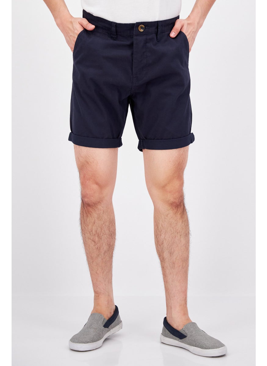 Threadbare Men Solid Chino Short, Navy  - Image 1