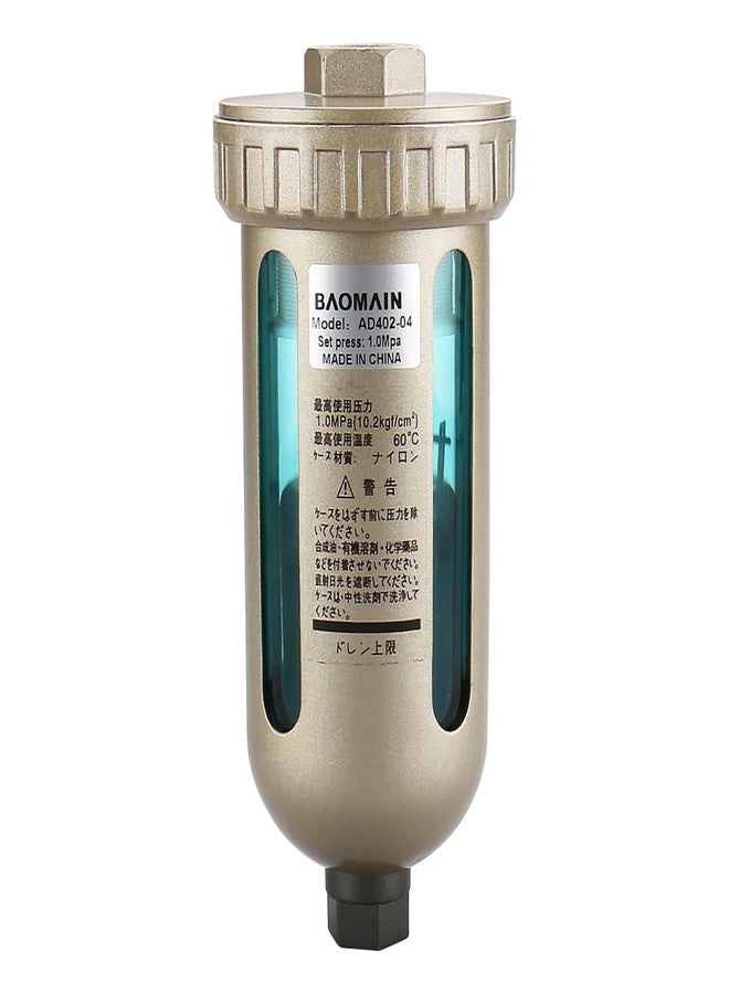 Baomain Automatic Drain Valve 1/2" PT to 3/8" PT Port for Compressed Air Systems - AD402-04 with Nylon Bowl - Image 1