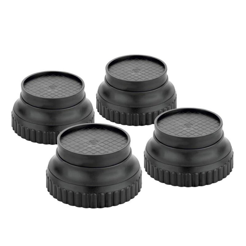 Primelife Primelife MultiPurpose 4 Pieces Round Plastic LegsFoot and Stand for Almirah Wardrobe Refrigerator Sofa Sleeping Bed Dinning Table and Dressing Table Black Fridge Stand Round - Image 1