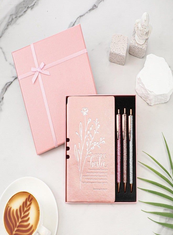 Resurhang 5 Pcs Work Besties Gifts for Women Appreciation Sets Coworkers Leather Journal Ballpoint Pens with Box Administrative Assistant Gift for Teacher Friend Coworker Leaving Lady Birthday(Pink) - Image 5