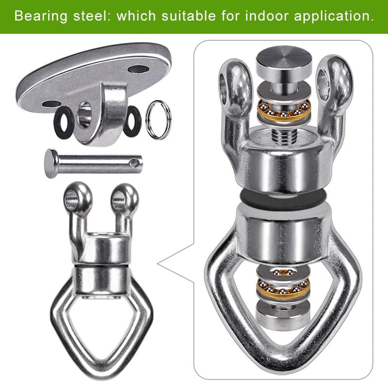 BeneLabel Swing Hanger with 2 Bearing - 800 LB Capacity Stainless Steel Rotational Device for Aerial Silks, Yoga Swing, Web Tree Swing - Smooth and Safe Swivel Hanging Accessory, 2 Pack - Image 3