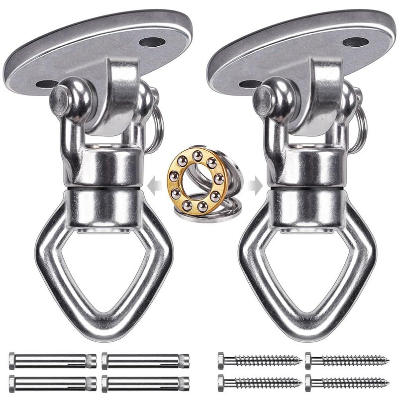 BeneLabel Swing Hanger with 2 Bearing - 800 LB Capacity Stainless Steel Rotational Device for Aerial Silks, Yoga Swing, Web Tree Swing - Smooth and Safe Swivel Hanging Accessory, 2 Pack - Image 1