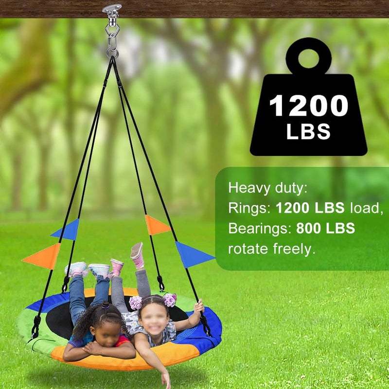 BeneLabel Swing Hanger with 2 Bearing - 800 LB Capacity Stainless Steel Rotational Device for Aerial Silks, Yoga Swing, Web Tree Swing - Smooth and Safe Swivel Hanging Accessory, 2 Pack - Image 4