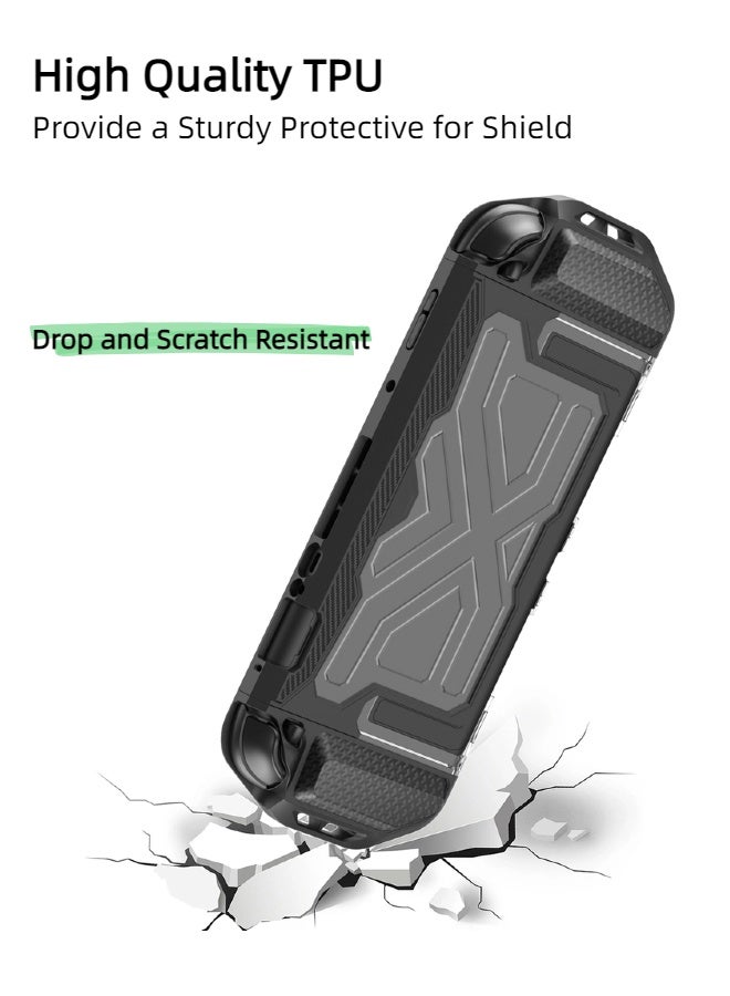 CoolRabbie Dockable Protective Case For Nintendo Switch 2 2025,[Military-Grade Protection],TPU+PC Integrated Cover With 6 Pcs Silicone Thumb Grip Caps For Switch 2 JoyCon - Image 4